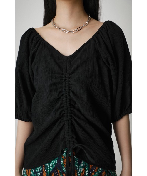 AZUL by moussy（アズールバイマウジー）の「2WAY SHIRRING PUFF BLOUSE/２WAYシャーリングパフブラウス（シャツ/ブラウス・レディース・オレンジ系その他/ブラック/アイボリー/カーキ・SMALL/MEDIUM）」の22枚目の写真
