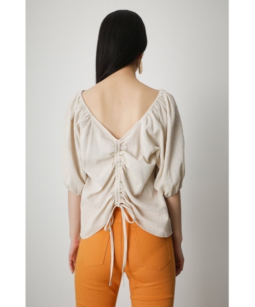 AZUL by moussy（アズールバイマウジー）の「2WAY SHIRRING PUFF BLOUSE/２WAYシャーリングパフブラウス（シャツ/ブラウス・レディース・オレンジ系その他/ブラック/アイボリー/カーキ・SMALL/MEDIUM）」の10枚目の写真