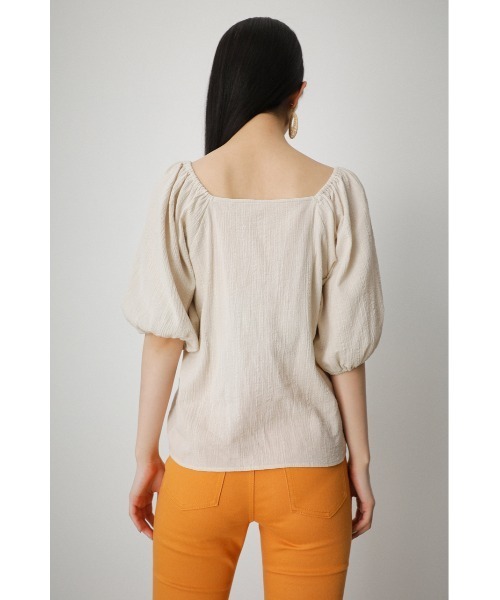 AZUL by moussy（アズールバイマウジー）の「2WAY SHIRRING PUFF BLOUSE/２WAYシャーリングパフブラウス（シャツ/ブラウス・レディース・オレンジ系その他/ブラック/アイボリー/カーキ・SMALL/MEDIUM）」の15枚目の写真