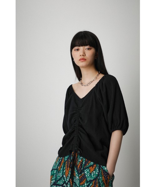 AZUL by moussy（アズールバイマウジー）の「2WAY SHIRRING PUFF BLOUSE/２WAYシャーリングパフブラウス（シャツ/ブラウス・レディース・オレンジ系その他/ブラック/アイボリー/カーキ・SMALL/MEDIUM）」の17枚目の写真