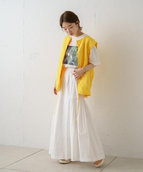 Kastane（カスタネ）の「【Yuri Hanamoriコラボ】ボリュームロングスカート（スカート・レディース・ネイビー/オフホワイト・FREE）」の7枚目の写真