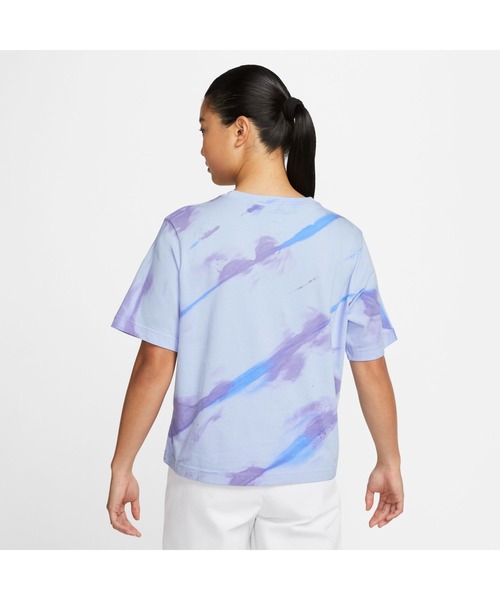 NIKE（ナイキ）の「ナイキ NIKE ナイキ ウィメンズ NSW ボクシー オプチミズム S/S Tシャツ（Tシャツ/カットソー・レディース・パープル/ピンク×イエロー・XL/M/L/S）」の5枚目の写真