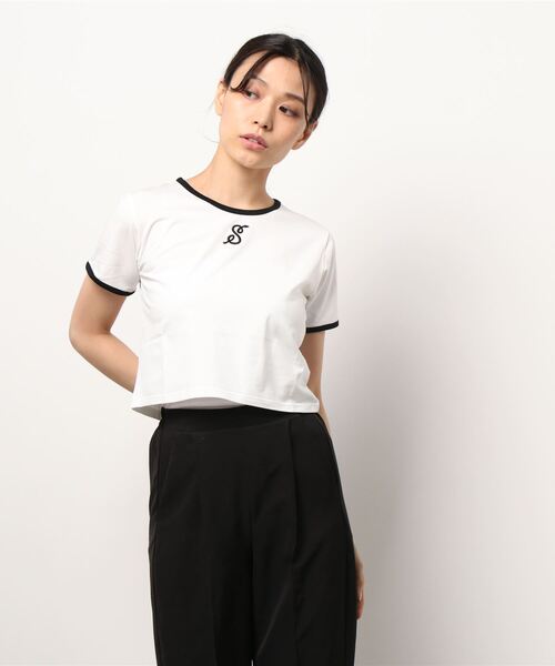 ANDGEEBEE(アンジービー)の「パイピングミニT(Tシャツ/カットソー・レディース・ホワイト/ブルー・MEDIUM)」の20枚目の写真