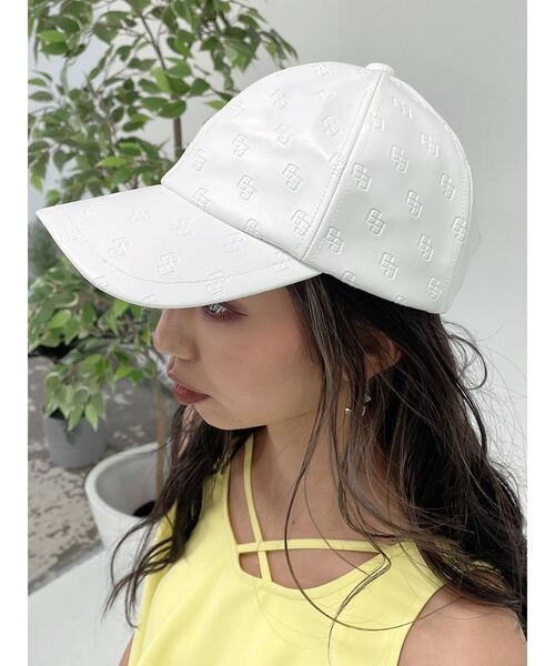 GYDA(ジェイダ)の「GG PATTERNエンボスキャップ(キャップ・レディース・オフホワイト/ブラック・FREE)」の7枚目の写真