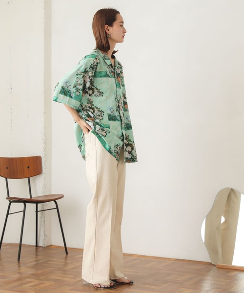 SENSE OF PLACE by URBAN RESEARCH（センスオブプレイスバイアーバンリサーチ）の「『別注』『ユニセックス』グラフィックアートシャツB（シャツ/ブラウス・メンズ・ミント・LARGE/MEDIUM）」の6枚目の写真