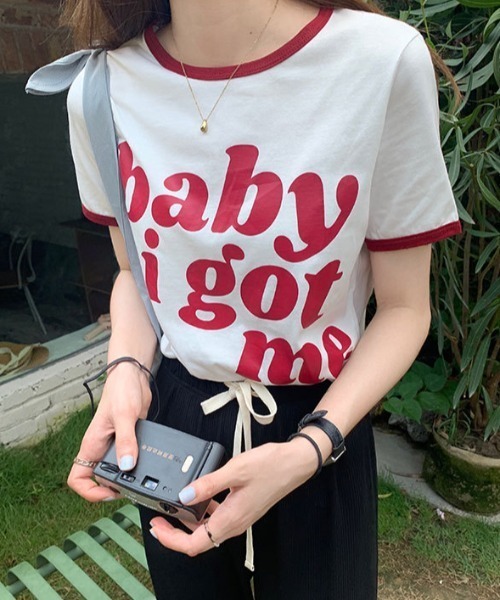 MANGROVE(マングローブ)の「babyロゴリンガーTEE(Tシャツ/カットソー・レディース・カーキ/ホワイト/ピンク・FREE)」の18枚目の写真