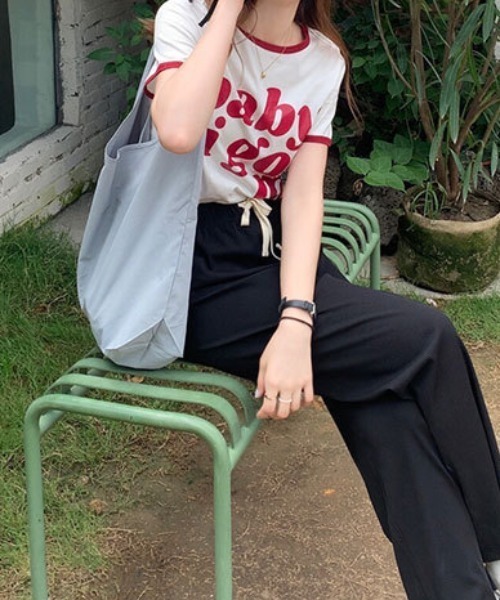 MANGROVE(マングローブ)の「babyロゴリンガーTEE(Tシャツ/カットソー・レディース・カーキ/ホワイト/ピンク・FREE)」の5枚目の写真