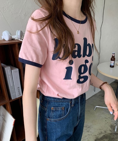 MANGROVE(マングローブ)の「babyロゴリンガーTEE(Tシャツ/カットソー・レディース・カーキ/ホワイト/ピンク・FREE)」の8枚目の写真