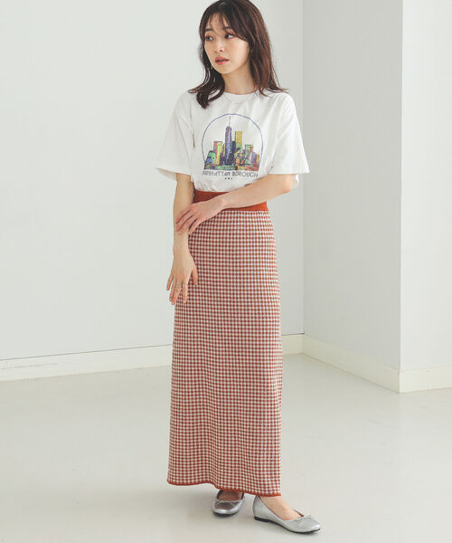 BEAMS HEART（ビームスハート）の「BEAMS HEART / カラフル プリント Tシャツ（Tシャツ/カットソー・レディース・オフホワイト/ブラック系その他4/ブルー・FREE）」の6枚目の写真