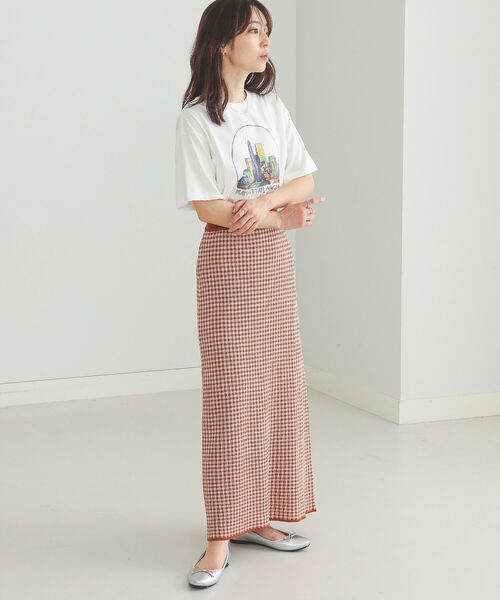 BEAMS HEART（ビームスハート）の「BEAMS HEART / カラフル プリント Tシャツ（Tシャツ/カットソー・レディース・オフホワイト/ブラック系その他4/ブルー・FREE）」の7枚目の写真