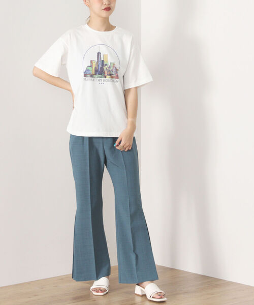 BEAMS HEART（ビームスハート）の「BEAMS HEART / カラフル プリント Tシャツ（Tシャツ/カットソー・レディース・オフホワイト/ブラック系その他4/ブルー・FREE）」の10枚目の写真