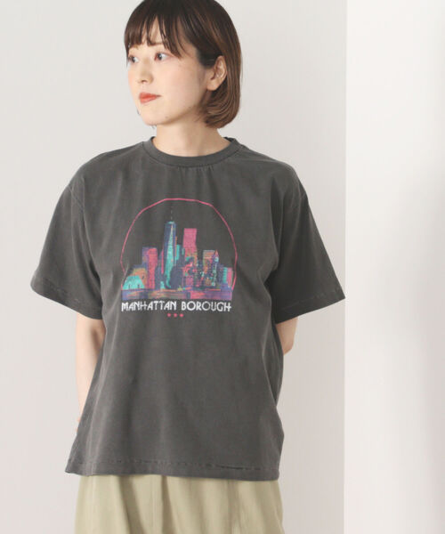 BEAMS HEART（ビームスハート）の「BEAMS HEART / カラフル プリント Tシャツ（Tシャツ/カットソー・レディース・オフホワイト/ブラック系その他4/ブルー・FREE）」の11枚目の写真