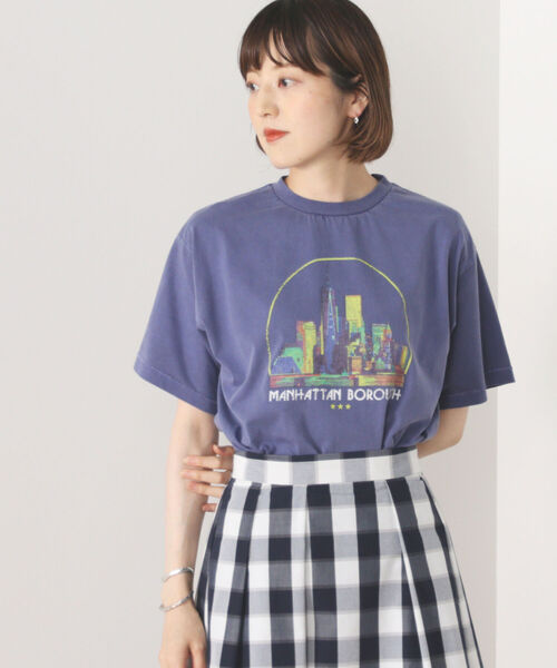 BEAMS HEART（ビームスハート）の「BEAMS HEART / カラフル プリント Tシャツ（Tシャツ/カットソー・レディース・オフホワイト/ブラック系その他4/ブルー・FREE）」の17枚目の写真