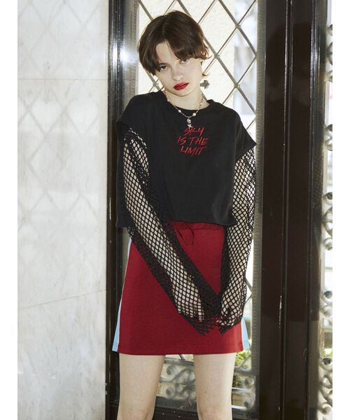 jouetie（ジュエティ）の「オーバーメッシュトップス（Tシャツ/カットソー・レディース・ブラック/グリーン/パープル/パープル系その他3/アイボリー/オレンジ/ライトブルー/レッド・MEDIUM）」の13枚目の写真