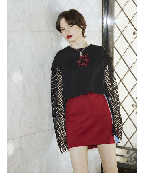 jouetie（ジュエティ）の「オーバーメッシュトップス（Tシャツ/カットソー・レディース・ブラック/グリーン/パープル/パープル系その他3/アイボリー/オレンジ/ライトブルー/レッド・MEDIUM）」の14枚目の写真