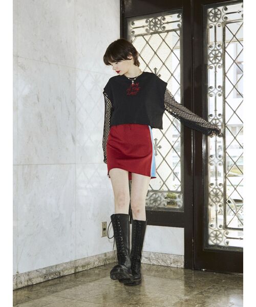 jouetie（ジュエティ）の「オーバーメッシュトップス（Tシャツ/カットソー・レディース・ブラック/グリーン/パープル/パープル系その他3/アイボリー/オレンジ/ライトブルー/レッド・MEDIUM）」の17枚目の写真