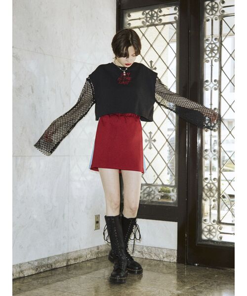 jouetie（ジュエティ）の「オーバーメッシュトップス（Tシャツ/カットソー・レディース・ブラック/グリーン/パープル/パープル系その他3/アイボリー/オレンジ/ライトブルー/レッド・MEDIUM）」の19枚目の写真