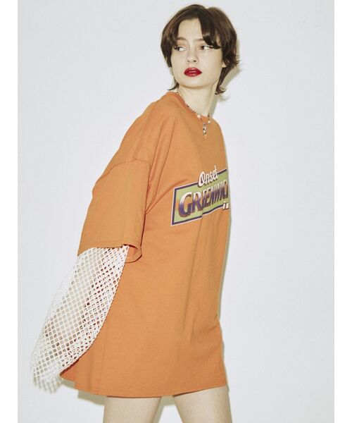 jouetie（ジュエティ）の「オーバーメッシュトップス（Tシャツ/カットソー・レディース・ブラック/グリーン/パープル/パープル系その他3/アイボリー/オレンジ/ライトブルー/レッド・MEDIUM）」の22枚目の写真