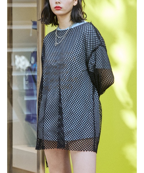 オーバーメッシュトップス（Tシャツ/カットソー）｜jouetie