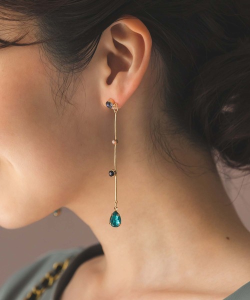 Edit Sheen(エディットシーン)の「カラフル4連ビジューピアス(ピアス(両耳用)・レディース・ピンク/オレンジ/ブルー・FREE)」の4枚目の写真