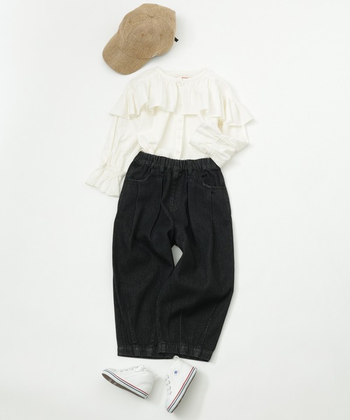 CIAOPANIC TYPY（チャオパニックティピー）の「【KIDS】甘織りボリュームデニムパンツ（デニムパンツ・キッズ・ブラック/ネイビー・SMALL/MEDIUM/LARGE/X-LARGE/XX-LARGE）」の9枚目の写真