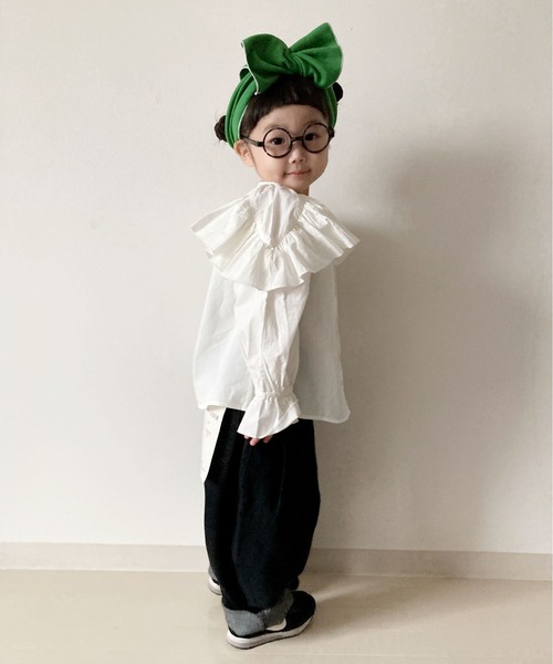 CIAOPANIC TYPY（チャオパニックティピー）の「【KIDS】甘織りボリュームデニムパンツ（デニムパンツ・キッズ・ブラック/ネイビー・SMALL/MEDIUM/LARGE/X-LARGE/XX-LARGE）」の5枚目の写真