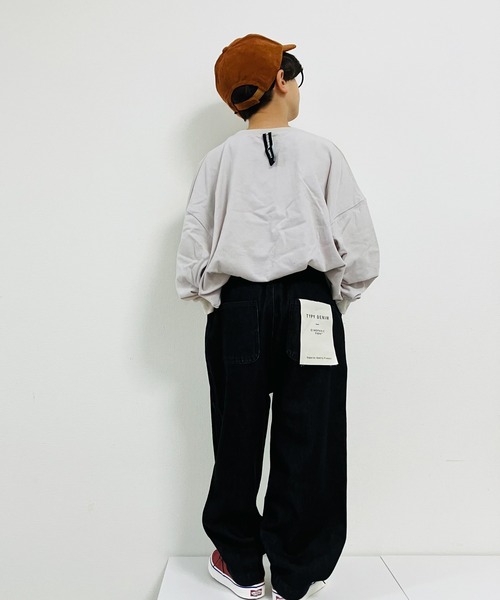 CIAOPANIC TYPY（チャオパニックティピー）の「【KIDS】甘織りボリュームデニムパンツ（デニムパンツ・キッズ・ブラック/ネイビー・SMALL/MEDIUM/LARGE/X-LARGE/XX-LARGE）」の21枚目の写真