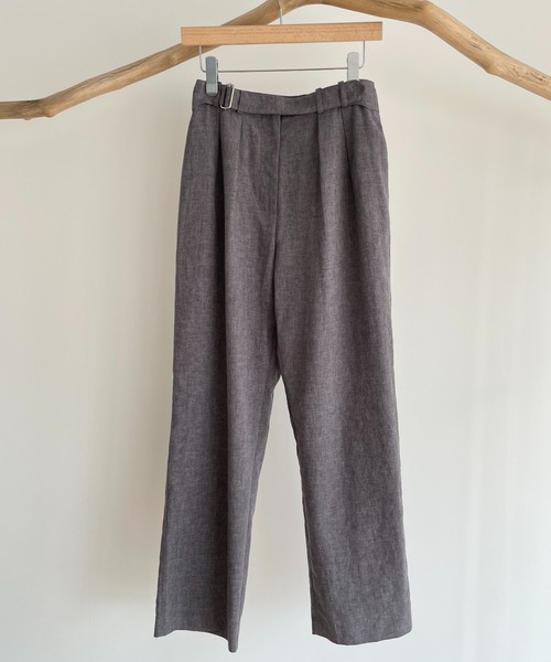 CANAL JEAN(キャナルジーン)の「El mar(エルマール) ベルト付きタックパンツ(スラックス・レディース・ブラック/グレー・ONE SIZE)」の5枚目の写真