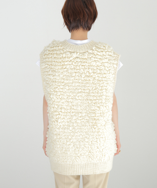 B281　NOBLE リング細編みニットベスト　美品 セール】リング細編みニットベスト（ニット/セーター）｜NOBLE