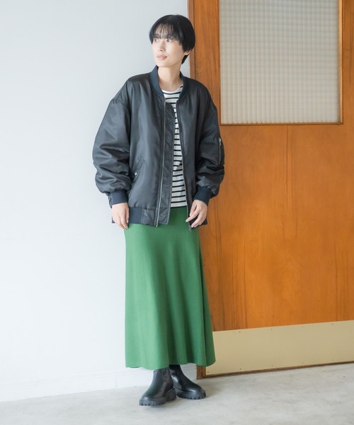 ブラックフレイム 刺繍 マリア像 MA-1 ブルゾン カーキー色 裏地総柄 セール】MA-1中綿ブルゾン 353965(ブルゾン)|LEPSIM