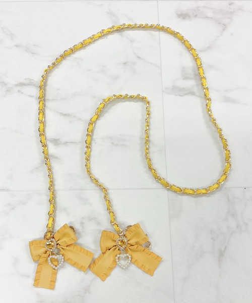 セール】フリルリボン付きマルチチェーンストラップ（その他小物