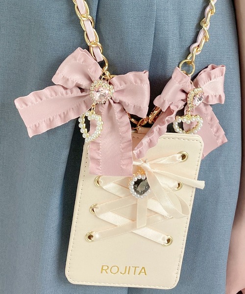 セール】フリルリボン付きマルチチェーンストラップ（その他小物