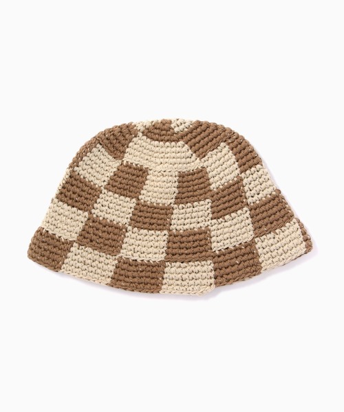 ROSE BUD（ローズバッド）の「チェッカー柄クロシェニットハット（ハット・レディース・ブラック/ベージュ・FREE）」の10枚目の写真