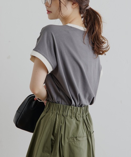 PUAL CE CIN(ピュアルセシン)の「ガーゼ天竺カレッジロゴTシャツ(Tシャツ/カットソー・レディース・チャコールグレー/その他/ナチュラル・FREE)」の10枚目の写真