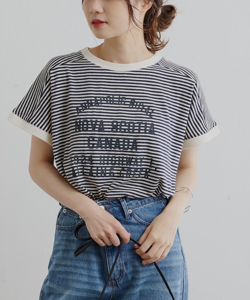 PUAL CE CIN(ピュアルセシン)の「ガーゼ天竺カレッジロゴTシャツ(Tシャツ/カットソー・レディース・チャコールグレー/その他/ナチュラル・FREE)」の14枚目の写真