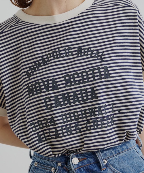 PUAL CE CIN(ピュアルセシン)の「ガーゼ天竺カレッジロゴTシャツ(Tシャツ/カットソー・レディース・チャコールグレー/その他/ナチュラル・FREE)」の13枚目の写真