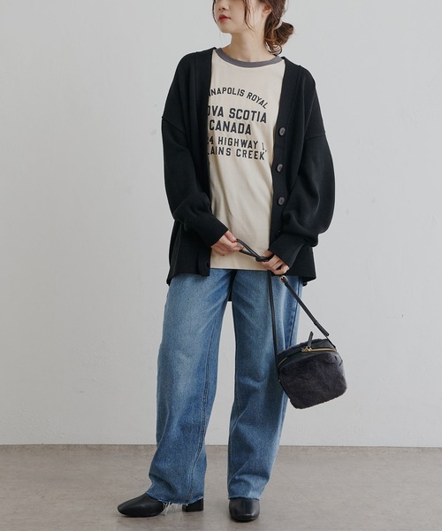 PUAL CE CIN(ピュアルセシン)の「ガーゼ天竺カレッジロゴTシャツ(Tシャツ/カットソー・レディース・チャコールグレー/その他/ナチュラル・FREE)」の5枚目の写真