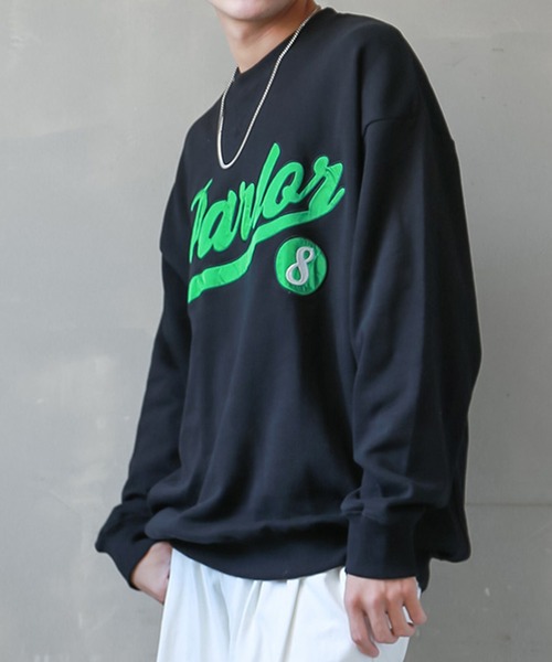 SPINNS（スピンズ）の「【ビッグシルエット】ロゴ クルーネックスウェット（スウェット・メンズ・アッシュグレー/ブラック/パープル/サックスブルー/ピンク/オレンジ/ロイヤルブルー・ONESIZE）」の10枚目の写真