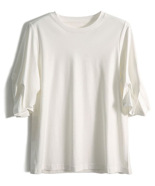LOPASS（ロパス）の「ボリュウームスリーブTシャツ（Tシャツ/カットソー・レディース・ブラック/ホワイト・L/M）」の8枚目の写真