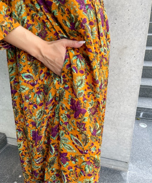 StyleSea（スタイルシー）の「ボタニカル3Dジャガードカフタンワンピース（ワンピース・レディース・ブラック/パープル/オレンジ・FREE）」の17枚目の写真