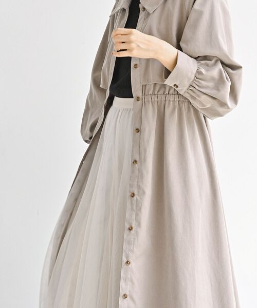 rps（アールピーエス）の「トレンチ風ワンピース（ワンピース・レディース・グレイッシュベージュ/ブルー/ブラック・フリー）」の19枚目の写真