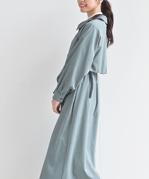 rps（アールピーエス）の「トレンチ風ワンピース（ワンピース・レディース・グレイッシュベージュ/ブルー/ブラック・フリー）」の21枚目の写真