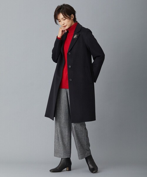 j.press ジェイプレスロングコートチェスターコートアンゴラウール