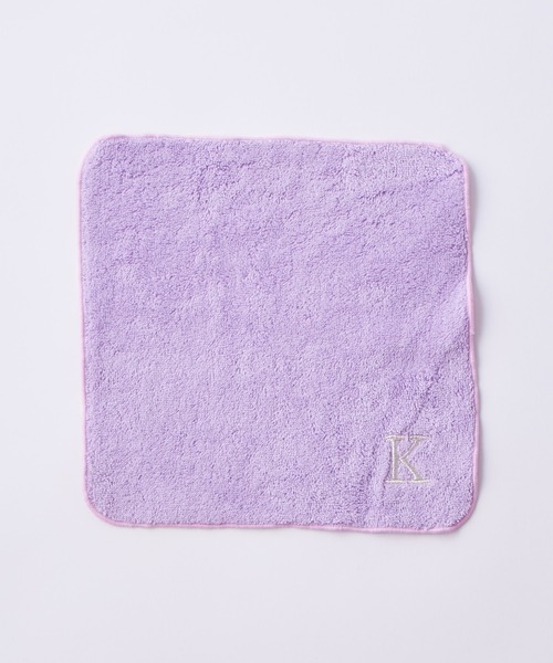 セール】アルファベット刺繍ハンカチ ラベンダー（ハンカチ/ハンド