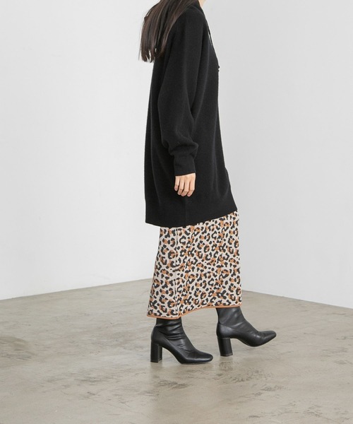 yuw（ユウ）の「レオパードニットタイトスカート　170780（スカート・レディース・レオパード・FREE）」の12枚目の写真