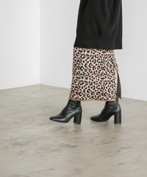 yuw（ユウ）の「レオパードニットタイトスカート　170780（スカート・レディース・レオパード・FREE）」の9枚目の写真