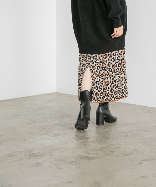 yuw（ユウ）の「レオパードニットタイトスカート　170780（スカート・レディース・レオパード・FREE）」の8枚目の写真