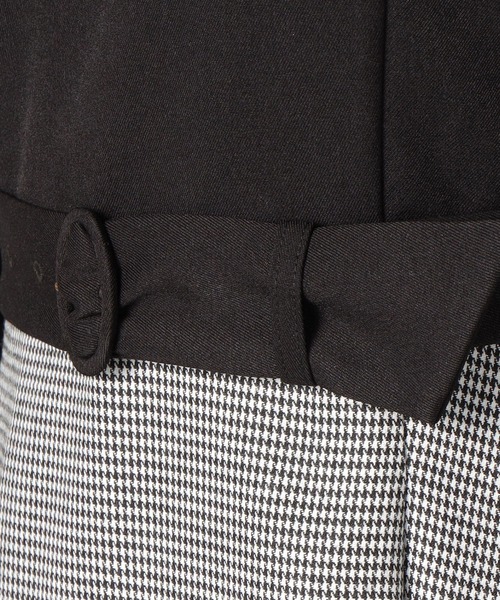 LAISSE PASSE（レッセパッセ）の「千鳥柄ドッキングワンピース（ワンピース・レディース・チョコ/ブラック・LARGE/MEDIUM/SMALL）」の11枚目の写真