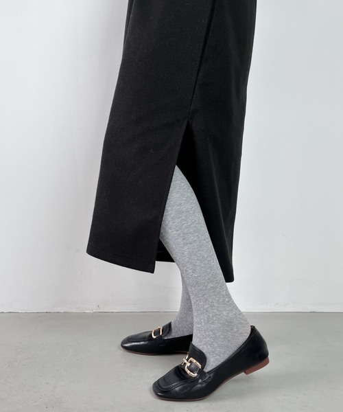 CLEA（クレア）の「裏起毛あったか防寒厚手リブニットタイツ（タイツ/ストッキング・レディース・ブラック/グレー/ダークグレー・FREE）」の2枚目の写真