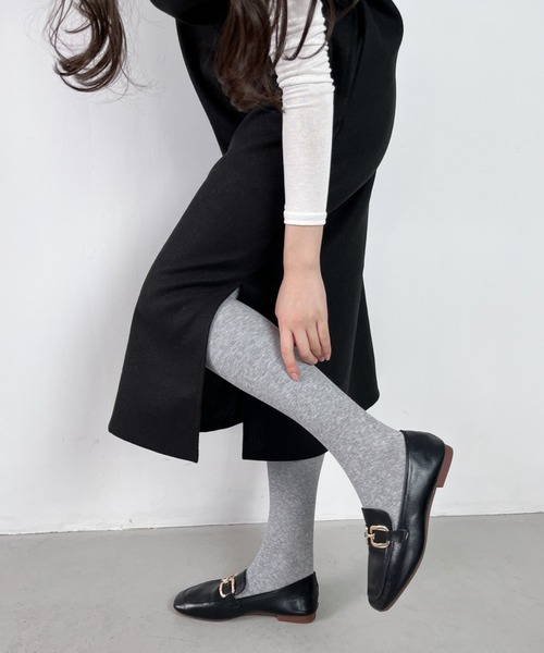 CLEA（クレア）の「裏起毛あったか防寒厚手リブニットタイツ（タイツ/ストッキング・レディース・ブラック/グレー/ダークグレー・FREE）」の7枚目の写真